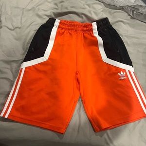 Men Orange and Black Adidas Shorts Size Medium